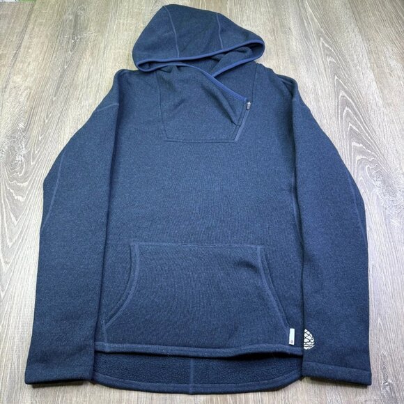 Stio Sweetwater Womens Navy Blue Fleece Logo Outdoor Pullover Hoodie Medium - Picture 1 of 12